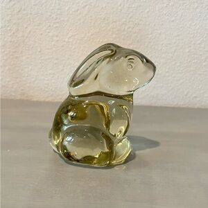 Glass Bunny Paperweight Figurine